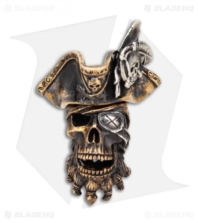 RUS Beads Shop Pirate Captain W/ Removable Hat Lanyard Bead - Bronze/Siliver 3 RUS Beads Shop Pirate Captain W/ Removable Hat Lanyard Bead - Bronze/Siliver