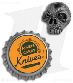 Schmuckatelli Emerson Jumbo Skull Lanyard Bead (Hematite Matte Plated) -Knife Shop Schmuckatelli Emerson Jumbo Skull Lanyard Bead Hematite Matte Plated EJHM BHQ 90661 jr bottlecap