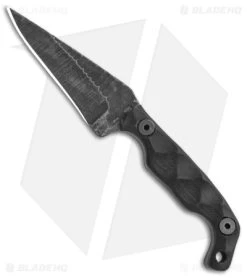 Stroup Knives Mini EDC Fixed Blade Knife Black G-10 (3.1" Black SW)