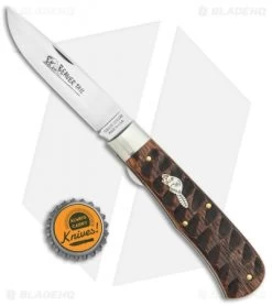 GEC #23 Pioneer Trapper Knife 4.5" Liner Lock Brazilian Cherry Beaver Tail -Knife Shop Tidioute Cutlery 3.75in Jigged Brazilian Cherry 235120L BHQ 114334 jr bottlecap