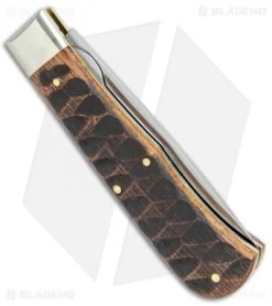 GEC #23 Pioneer Trapper Knife 4.5" Liner Lock Brazilian Cherry Beaver Tail -Knife Shop Tidioute Cutlery 3.75in Jigged Brazilian Cherry 235120L BHQ 114334 jr side