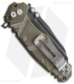 Wander Tactical Mistral Bar Lock Knife Green Micarta (3.5" Black DLC) -Knife Shop Wander Tactical Mistral Button Lock Green BHQ 125716 jr side