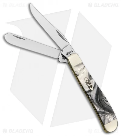 Case Mini Trapper Knife 3.5" Black/White Corelon 9207IQ 3 Case Mini Trapper Knife 3.5" Black/White Corelon 9207IQ
