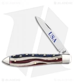 Case Teardrop 3.625" Patriotic Smooth Bone (TB61028 SS) 64137