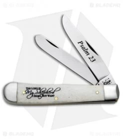 Case Trapper Knife 4.125" Natural Bone "Psalm 23" (6254 SS) 8795