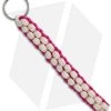 Hot Pink & White 550 Paracord Lanyard Keychain Boondoggle W/ Split Ring -Knife Shop lanyard white pink az875