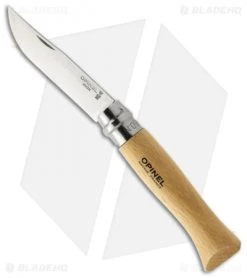 Opinel Knives Stainless Steel Folding Knife Beechwood Handles (Set Of 10) -Knife Shop opinel 9stainless 001083