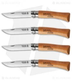 Opinel No. 6, 7 & 8 Carbon Steel Folding Knife Set (12 Piece) 4x -Knife Shop opinel carbon steel beech satin no 7 group