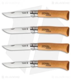 Opinel No. 6, 7 & 8 Carbon Steel Folding Knife Set (12 Piece) 4x -Knife Shop opinel carbon steel beech satin no 8 group