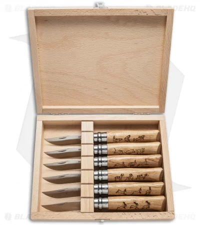 Opinel Nature Series No. 8 Stainless Steel Knife Collector Set (3.25" Satin) 3 Opinel Nature Series No. 8 Stainless Steel Knife Collector Set (3.25" Satin)