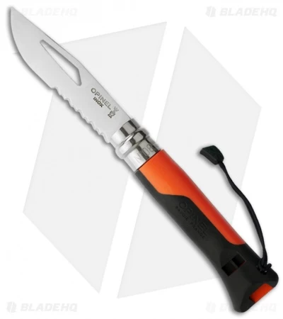 Opinel Knives No. 8 Outdoor Stainless Steel Knife Orange (3.25" Serr) 3 Opinel Knives No. 8 Outdoor Stainless Steel Knife Orange (3.25" Serr)