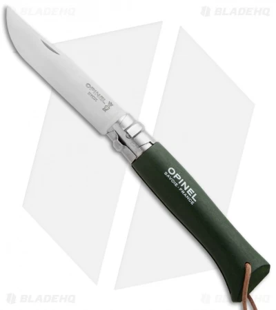 Opinel No 8 Trekking Stainless Steel Folding Knife Green Oak (3.25" Satin) 3 Opinel No 8 Trekking Stainless Steel Folding Knife Green Oak (3.25" Satin)
