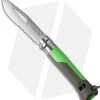 Opinel Knives No. 8 Outdoor Stainless Steel Knife Green (3.25" Satin Serr) -Knife Shop opinel no 08 couteau outdoor cm