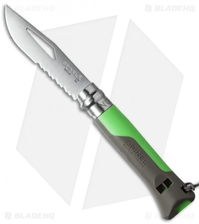 Opinel Knives No. 8 Outdoor Stainless Steel Knife Green (3.25" Satin Serr) 3 Opinel Knives No. 8 Outdoor Stainless Steel Knife Green (3.25" Satin Serr)