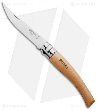 Opinel Knives No 10 Slim Stainless Steel Folding Knife Beechwood (4" Satin) #10 3 Opinel Knives No 10 Slim Stainless Steel Folding Knife Beechwood (4" Satin) #10