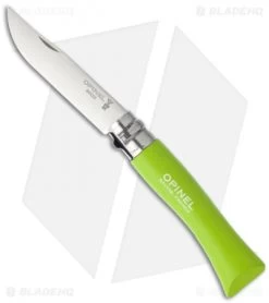 Opinel Knives No. 7 Stainless Steel Knife Green Beech Wood (3.06" Satin) #7 SS
