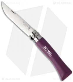 Opinel Knives No. 7 Stainless Steel Knife Plum Purple (3.06" Satin) #7 SS