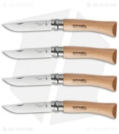 Opinel No. 6, 7 & 8 Stainless Steel Folding Knife Set (12 Piece) 4x -Knife Shop opinel stainless steel beech no 7 group