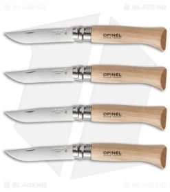 Opinel No. 6, 7 & 8 Stainless Steel Folding Knife Set (12 Piece) 4x -Knife Shop opinel stainless steel beech no 8 group