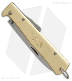Otter Mercator Lockback Folding Knife Brass (3.5" Satin) CS 6 Otter Mercator Lockback Folding Knife Brass (3.5" Satin) CS -Knife Shop otter mercator brass cs L154B BHQ 48892 er spine