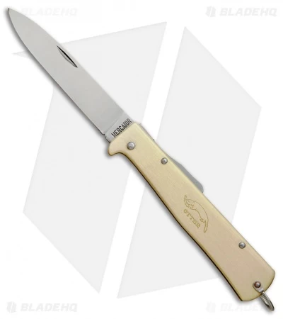 Otter Mercator Lockback Folding Knife Brass (3.5" Satin) CS 3 Otter Mercator Lockback Folding Knife Brass (3.5" Satin) CS