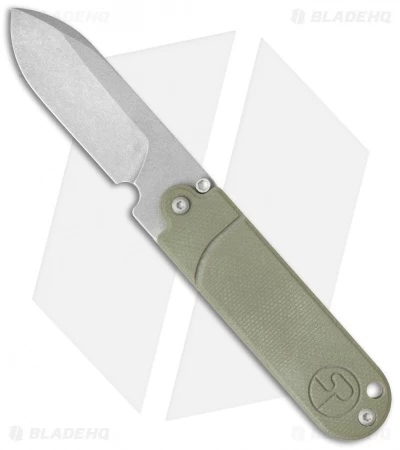 Serge Panchenko Bean Flipper OD Green G-10 (2" Tumbled) 3 Serge Panchenko Bean Flipper OD Green G-10 (2" Tumbled)