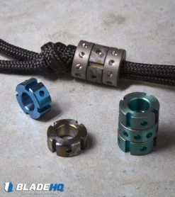 TiSurvival Modular Titanium Lanyard Bead W/ Cavities - Blue -Knife Shop tisurvival modular ti beads variety dl 3
